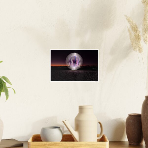 Poster Print - White Orb on the Beach at Dusk - Image 4