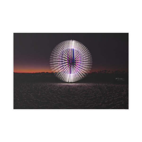 Poster Print - White Orb on the Beach at Dusk - Image 6