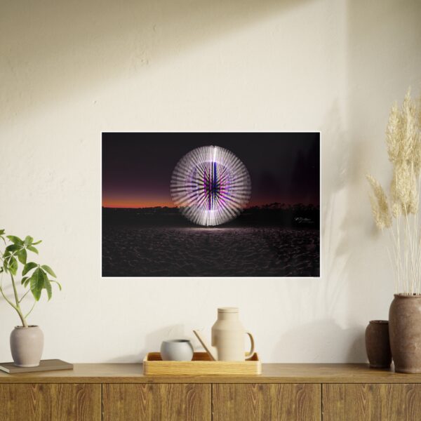 Poster Print - White Orb on the Beach at Dusk - Image 5